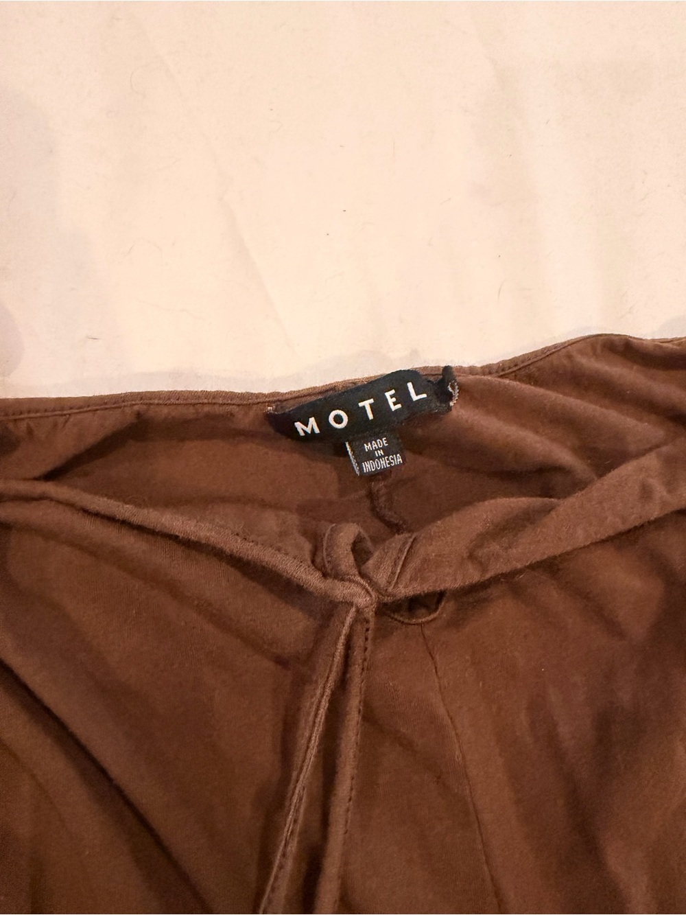 Motel Rocks Brown Flared Drawstring Pants - Picture 2 of 2